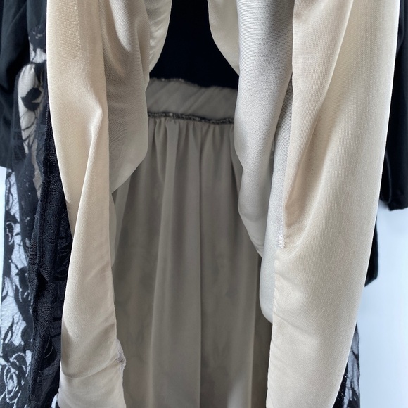 Amesun Dress Woman's Size 3XL Black And Tan With Lace Bottom 3/4 Sleeve - Picture 7 of 8